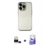MARSİLYAN™- iPhone 14 Pro Max Kılıf Vadi Minimal - Siyah Bilvis 5in1 5D Magic Hayalet Cam Ekran Koruyucu + Siyah Bilvis Titan Kamera Lens