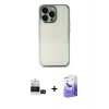 MARSİLYAN™- iPhone 14 Pro Max Kılıf Vadi Minimal - Siyah Bilvis 5in1 5D Magic Hayalet Cam Ekran Koruyucu + Siyah Bilvis Titan Kamera Lens