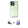 MARSİLYAN™- iPhone 14 Pro Max Kılıf Vadi Minimal - Siyah Bilvis 5in1 5D Magic Hayalet Cam Ekran Koruyucu + Bilvis Titan Kamera Lens - GD