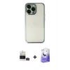 MARSİLYAN™- iPhone 14 Pro Max Kılıf Vadi Minimal - Siyah Bilvis 5in1 5D Magic Hayalet Cam Ekran Koruyucu + Bilvis Titan Kamera Lens - GD