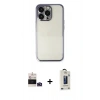 MARSİLYAN™- iPhone 14 Pro Max Kılıf Vadi Minimal - Siyah Bilvis Hayalet Cam Ekran Koruyucu + Bilvis Titan Kamera Lens - DNMR