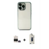 MARSİLYAN™- iPhone 14 Pro Max Kılıf Vadi Minimal - Siyah Bilvis Hayalet Cam Ekran Koruyucu + Bilvis Titan Kamera Lens - GD
