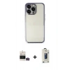 MARSİLYAN™- iPhone 14 Pro Max Kılıf Vadi Minimal - Siyah Bilvis Hayalet Cam Ekran Koruyucu + Bilvis Titan Kamera Lens - GD