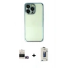 MARSİLYAN™- iPhone 14 Pro Max Kılıf Vadi Minimal - Siyah Bilvis Hayalet Cam Ekran Koruyucu + Bilvis Titan Kamera Lens - GD