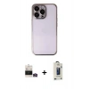 MARSİLYAN™- iPhone 14 Pro Max Kılıf Vadi Minimal - Siyah Bilvis Hayalet Cam Ekran Koruyucu + Bilvis Titan Kamera Lens - GD