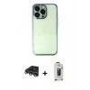 MARSİLYAN™- iPhone 14 Pro Max Kılıf Vadi Minimal - Siyah Bilvis Hayalet Cam Ekran Koruyucu + Raze Metal Kamera Lens - GS