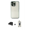 MARSİLYAN™- iPhone 14 Pro Max Kılıf Vadi Minimal - Siyah Bilvis Hayalet Cam Ekran Koruyucu + Raze Metal Kamera Lens - GS