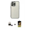 MARSİLYAN™- iPhone 14 Pro Max Kılıf Vadi Minimal - Siyah Buffer Cam Ekran Koruyucu + Bilvis Titan Kamera Lens - GD