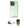 MARSİLYAN™- iPhone 14 Pro Max Kılıf Vadi Minimal - Siyah Buffer Cam Ekran Koruyucu + Gümüş Bilvis Titan Kamera Lens