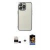 MARSİLYAN™- iPhone 14 Pro Max Kılıf Vadi Minimal - Siyah Buffer Hayalet Cam Ekran Koruyucu + Bilvis Titan Kamera Lens - SH