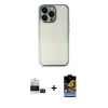 MARSİLYAN™- iPhone 14 Pro Max Kılıf Vadi Minimal - Siyah Buffer Hayalet Cam Ekran Koruyucu + Bilvis Titan Kamera Lens - SH