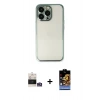 MARSİLYAN™- iPhone 14 Pro Max Kılıf Vadi Minimal - Siyah Buffer Hayalet Cam Ekran Koruyucu + Bilvis Titan Kamera Lens - GS