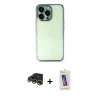 MARSİLYAN™- iPhone 14 Pro Max Kılıf Vadi Minimal - Siyah Joko 5D Cam + Raze Metal Kamera Lens - GD