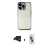 MARSİLYAN™- iPhone 14 Pro Max Kılıf Vadi Minimal - Siyah Joko 5D Cam + Raze Metal Kamera Lens - GD