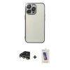 MARSİLYAN™- iPhone 14 Pro Max Kılıf Vadi Minimal - Siyah Joko 5D Cam + Raze Metal Kamera Lens - GD