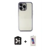 MARSİLYAN™- iPhone 14 Pro Max Kılıf Vadi Minimal - Siyah Joko 5D Cam + PVD Metal Kamera Lens - TU