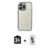 MARSİLYAN™- iPhone 14 Pro Max Kılıf Vadi Minimal - Siyah Joko 5D Cam + PVD Metal Kamera Lens - TU