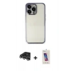 MARSİLYAN™- iPhone 14 Pro Max Kılıf Vadi Minimal - Siyah Joko 5D Cam + Raze Metal Kamera Lens - GS