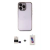 MARSİLYAN™- iPhone 14 Pro Max Kılıf Vadi Minimal - Siyah Joko 5D Cam + Siyah Bilvis Titan Kamera Lens