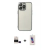 MARSİLYAN™- iPhone 14 Pro Max Kılıf Vadi Minimal - Siyah Joko 5D Cam + Siyah Bilvis Titan Kamera Lens