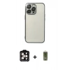 MARSİLYAN™- iPhone 14 Pro Max Kılıf Vadi Minimal - Siyah Joko Magic 5D Hayalet Cam + PVD Metal Kamera Lens - TU