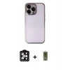 MARSİLYAN™- iPhone 14 Pro Max Kılıf Vadi Minimal - Siyah Joko Magic 5D Hayalet Cam + PVD Metal Kamera Lens - TU