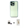 MARSİLYAN™- iPhone 14 Pro Max Kılıf Vadi Minimal - Siyah Mat Seramik Nano Ekran Koruyucu + Bilvis Titan Kamera Lens - GD