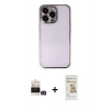 MARSİLYAN™- iPhone 14 Pro Max Kılıf Vadi Minimal - Siyah Mat Seramik Nano Ekran Koruyucu + Bilvis Titan Kamera Lens - GD