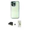 MARSİLYAN™- iPhone 14 Pro Max Kılıf Vadi Minimal - Siyah Mat Seramik Nano Ekran Koruyucu + Raze Metal Kamera Lens - GD