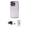 MARSİLYAN™- iPhone 14 Pro Max Kılıf Vadi Minimal - Siyah Mat Seramik Nano Ekran Koruyucu + Raze Metal Kamera Lens - GD
