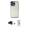 MARSİLYAN™- iPhone 14 Pro Max Kılıf Vadi Minimal - Siyah Mat Seramik Nano Ekran Koruyucu + Raze Metal Kamera Lens - GD
