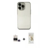MARSİLYAN™- iPhone 14 Pro Max Kılıf Vadi Minimal - Siyah Mat Seramik Nano Ekran Koruyucu + Gümüş Bilvis Titan Kamera Lens