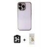 MARSİLYAN™- iPhone 14 Pro Max Kılıf Vadi Minimal - Siyah Mat Seramik Nano Ekran Koruyucu + PVD Metal Kamera Lens - TU