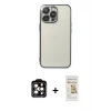 MARSİLYAN™- iPhone 14 Pro Max Kılıf Vadi Minimal - Siyah Mat Seramik Nano Ekran Koruyucu + PVD Metal Kamera Lens - TU