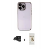 MARSİLYAN™- iPhone 14 Pro Max Kılıf Vadi Minimal - Siyah Mat Seramik Nano Ekran Koruyucu + Raze Metal Kamera Lens - GS