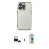 MARSİLYAN™- iPhone 14 Pro Max Kılıf Vadi Minimal - Siyah Polymer Nano Ekran Koruyucu + Derin Mor Bilvis Titan Kamera Lens