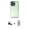 MARSİLYAN™- iPhone 14 Pro Max Kılıf Vadi Minimal - Siyah Polymer Nano Ekran Koruyucu + Bilvis Titan Kamera Lens - SH