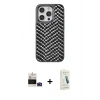 MARSİLYAN™- iPhone 14 Pro Max Kılıf Vadi Özel Seri - Şeffaf Pasifik Cam Ekran Koruyucu + Derin Mor Bilvis Titan Kamera Lens