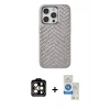 MARSİLYAN™- iPhone 14 Pro Max Kılıf Vadi Özel Seri - Şeffaf Royal Nano Ekran Koruyucu + PVD Metal Kamera Lens - TU