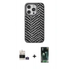 MARSİLYAN™- iPhone 14 Pro Max Kılıf Vadi Özel Seri - Siyah 360 Mat Full Body Arka Koruyucu + Bilvis Titan Kamera Lens - GS