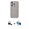 MARSİLYAN™- iPhone 14 Pro Max Kılıf Vadi Özel Seri - Siyah 3D Antistatik Cam Ekran Koruyucu + Bilvis Titan Kamera Lens - DNMR