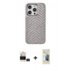 MARSİLYAN™- iPhone 14 Pro Max Kılıf Vadi Özel Seri - Siyah 6D Mat Seramik Hayalet Nano Ekran Koruyucu + Bilvis Titan Kamera Lens - DNMR