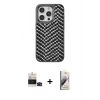 MARSİLYAN™- iPhone 14 Pro Max Kılıf Vadi Özel Seri - Siyah Bilvis 3D Mat Cam Ekran Koruyucu + Bilvis Titan Kamera Lens - SH