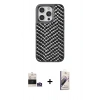 MARSİLYAN™- iPhone 14 Pro Max Kılıf Vadi Özel Seri - Siyah Bilvis 3D Mat Cam Ekran Koruyucu + Bilvis Titan Kamera Lens - GS