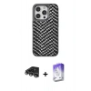 MARSİLYAN™- iPhone 14 Pro Max Kılıf Vadi Özel Seri - Siyah Bilvis 5in1 3D Magic Cam Ekran Koruyucu + Raze Metal Kamera Lens - GS