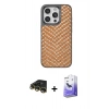 MARSİLYAN™- iPhone 14 Pro Max Kılıf Vadi Özel Seri - Siyah Bilvis 5in1 5D Magic Hayalet Cam Ekran Koruyucu + Gold Raze Metal Kamera Lens