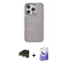 MARSİLYAN™- iPhone 14 Pro Max Kılıf Vadi Özel Seri - Siyah Bilvis 5in1 5D Magic Hayalet Cam Ekran Koruyucu + Gold Raze Metal Kamera Lens