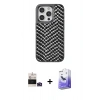 MARSİLYAN™- iPhone 14 Pro Max Kılıf Vadi Özel Seri - Siyah Bilvis 5in1 5D Magic Hayalet Cam Ekran Koruyucu + Bilvis Titan Kamera Lens - DNMR