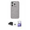 MARSİLYAN™- iPhone 14 Pro Max Kılıf Vadi Özel Seri - Siyah Bilvis 5in1 5D Magic Hayalet Cam Ekran Koruyucu + Raze Metal Kamera Lens - GS