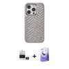 MARSİLYAN™- iPhone 14 Pro Max Kılıf Vadi Özel Seri - Siyah Bilvis 5in1 5D Magic Hayalet Cam Ekran Koruyucu + Bilvis Titan Kamera Lens - GD